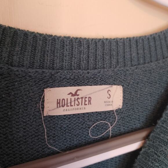 Hollister Size Small S Geometric Triangle Abstract Green Sweater Winter - Picture 7 of 9